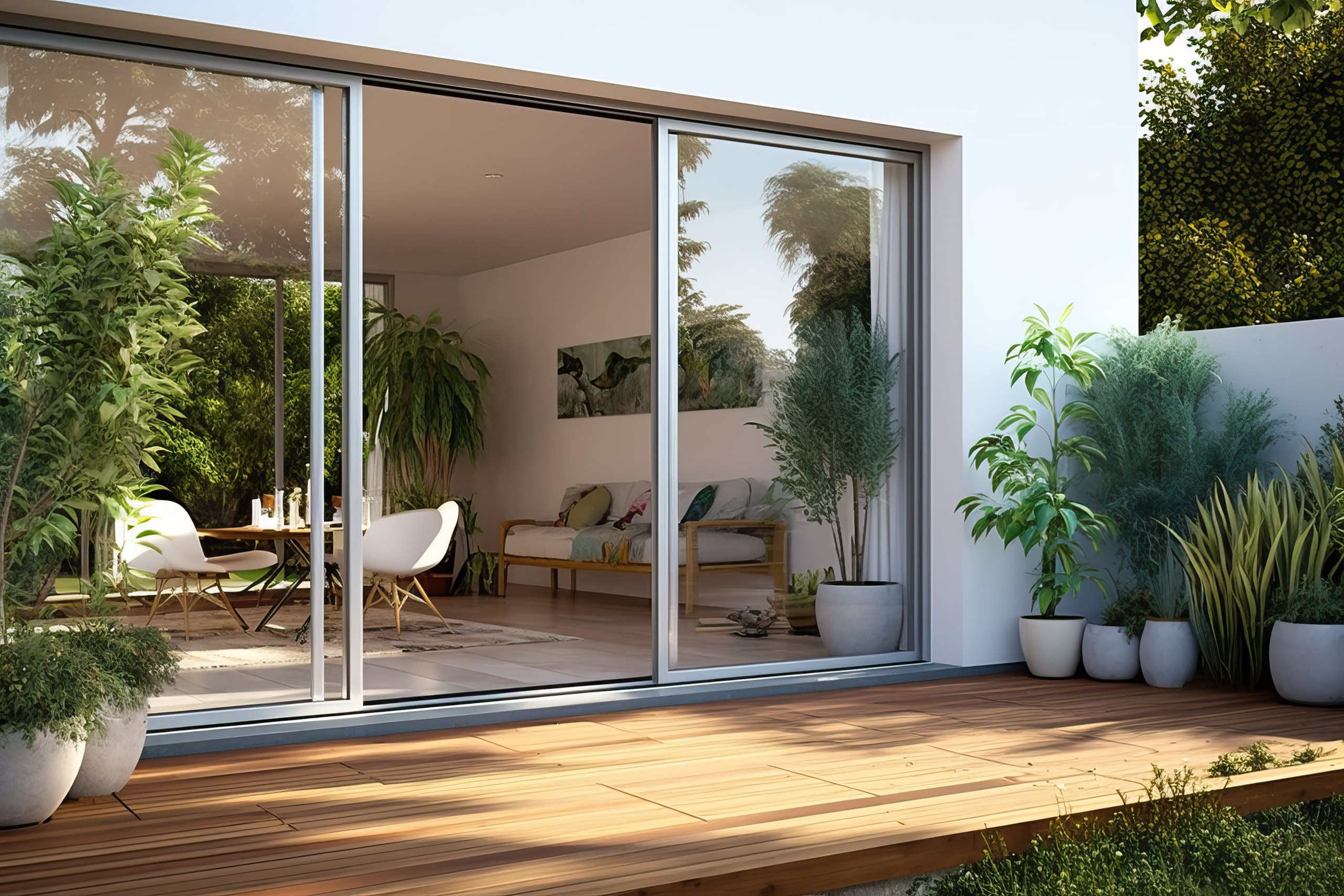 Glazen schuifwand op maat