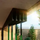 Steellook glazen schuifwand met 4 rails, bovenrails closeup