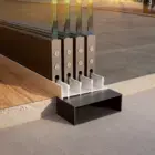 Steellook glazen schuifwand met 4 rails, einde van de schuifwand zijaanzicht