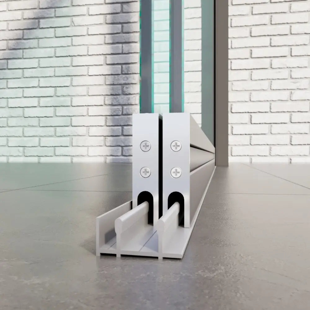 glazen schuifwanden 2 rails