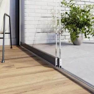 Glazen schuifwand 2 rails helder antraciet